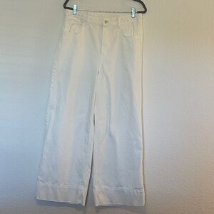 H&M Wide Leg Flare Jeans in White